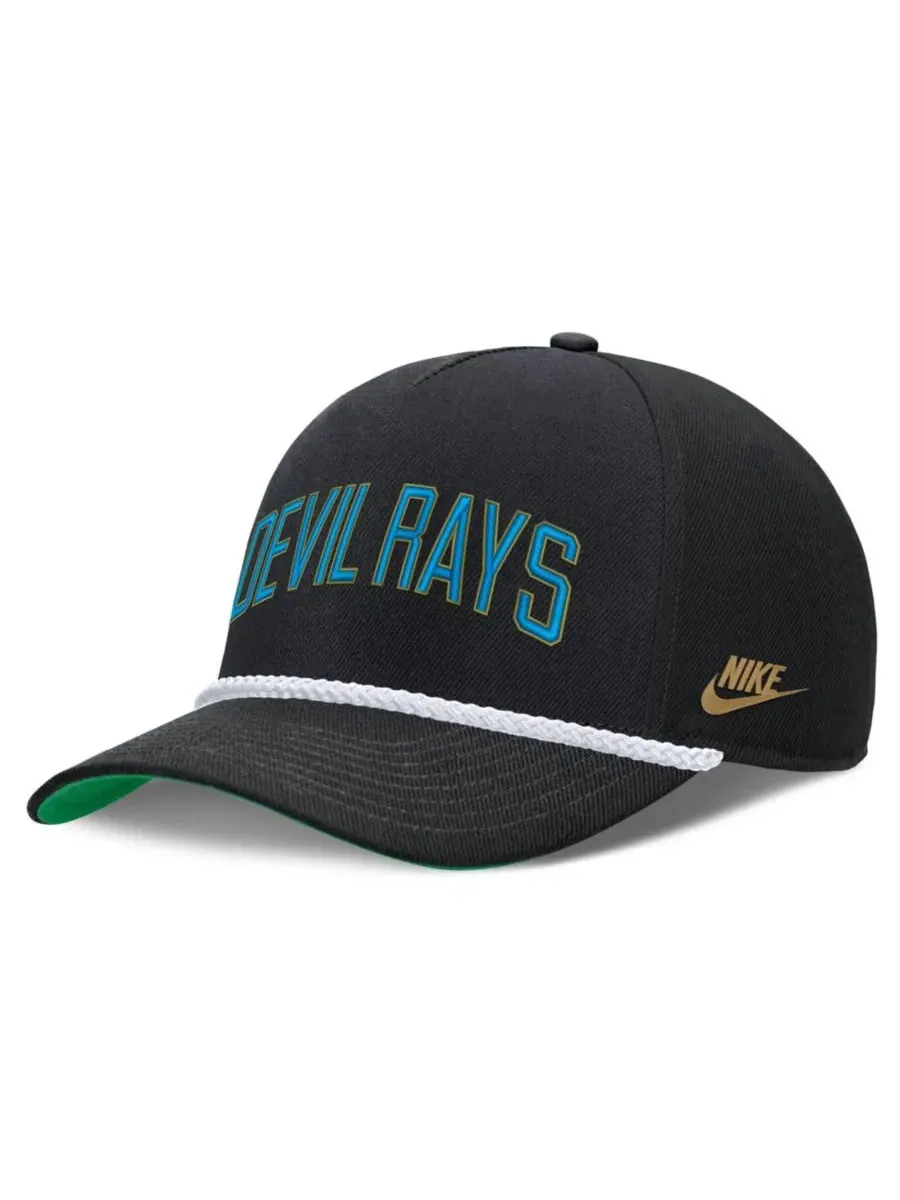 Бейсболка Nike Cooperstown Collection Rise с вышивкой Tampa Bay Rays — изображение 3 из 5, черный зеленый