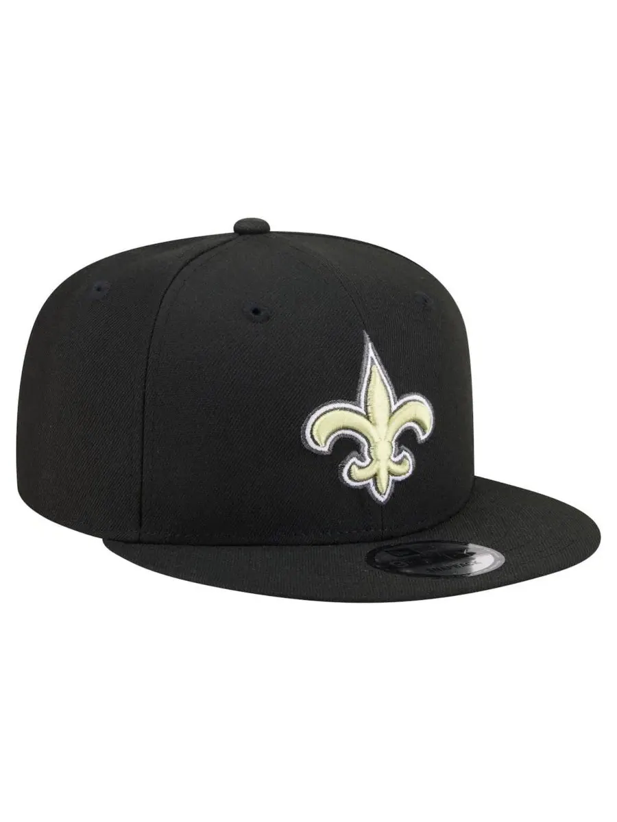 Кепка-снапбек с высокой тульей, вышитым логотипом New Orleans Saints New Era — изображение 3 из 4, черный