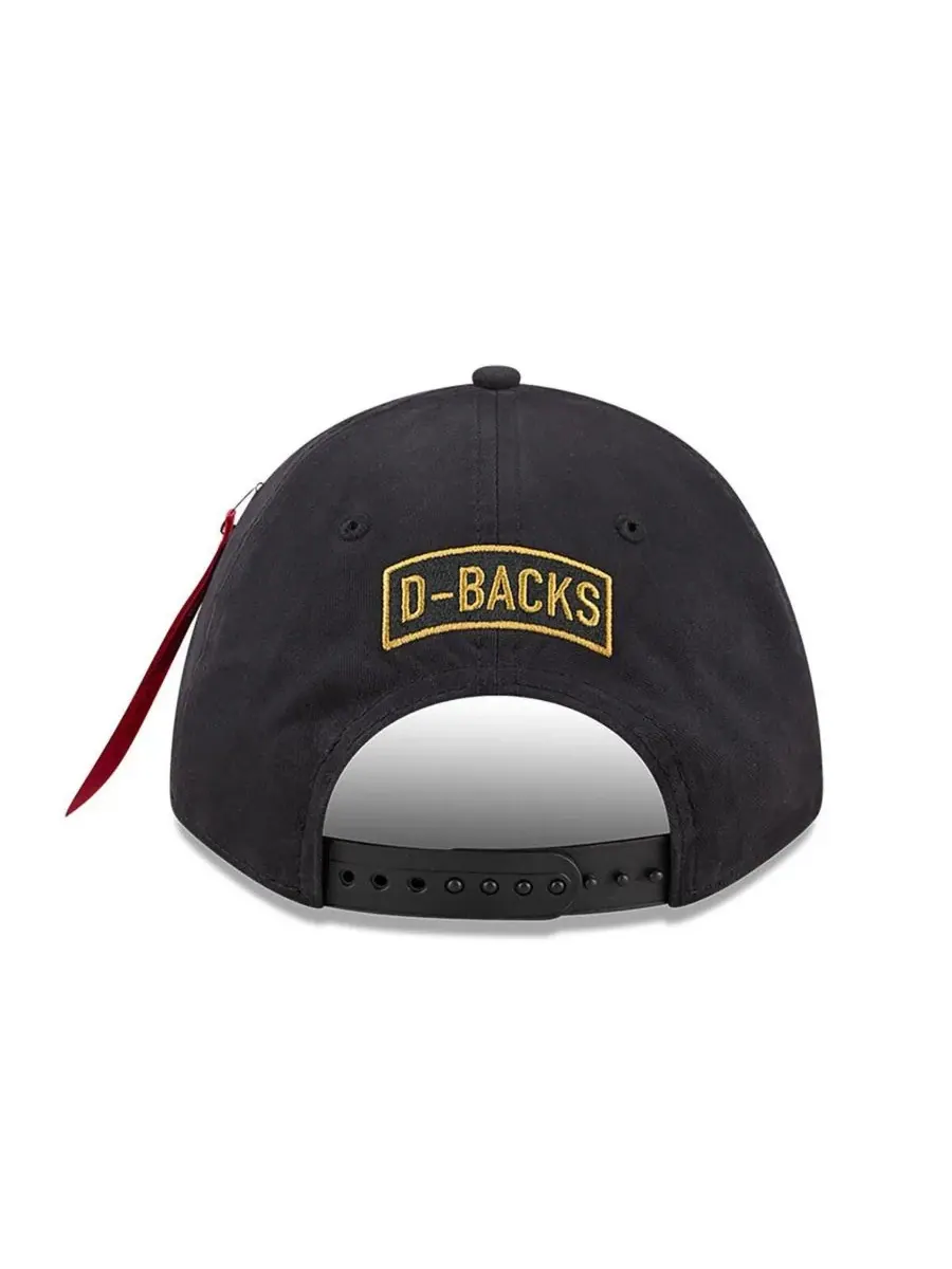 New Era Мужская черная регулируемая кепка Arizona Diamondbacks A-Frame 9FORTY — изображение 2 из 4, черный