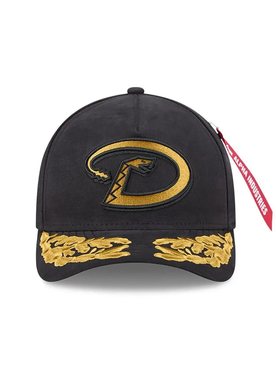 New Era Мужская черная регулируемая кепка Arizona Diamondbacks A-Frame 9FORTY — изображение 3 из 4, черный
