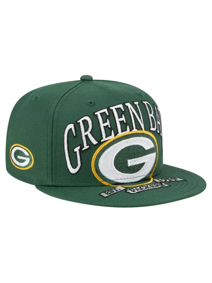 New Era Мужская зеленая кепка Green Bay Packers Oversized 59FIFTY Fitted Hat