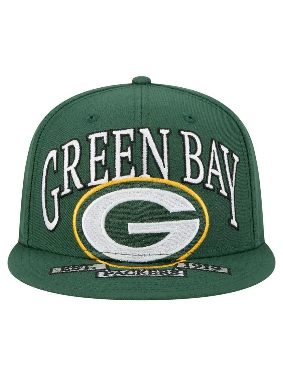 New Era Мужская зеленая кепка Green Bay Packers Oversized 59FIFTY Fitted Hat — изображение 5 из 5, зеленый