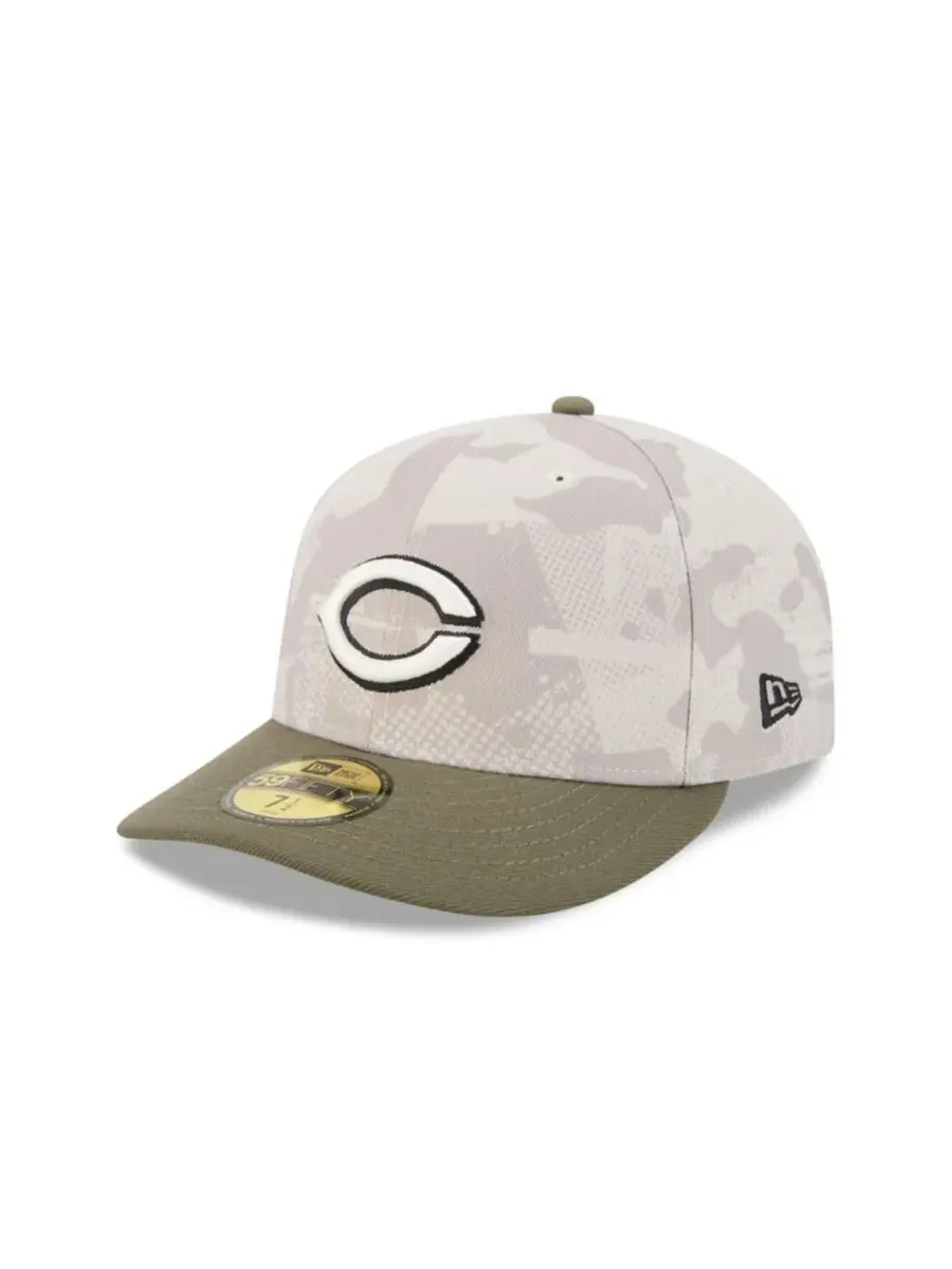 New Era Мужская бейсболка 59FIFTY светло-бежевого/оливкового цвета с символикой команды Cincinnati