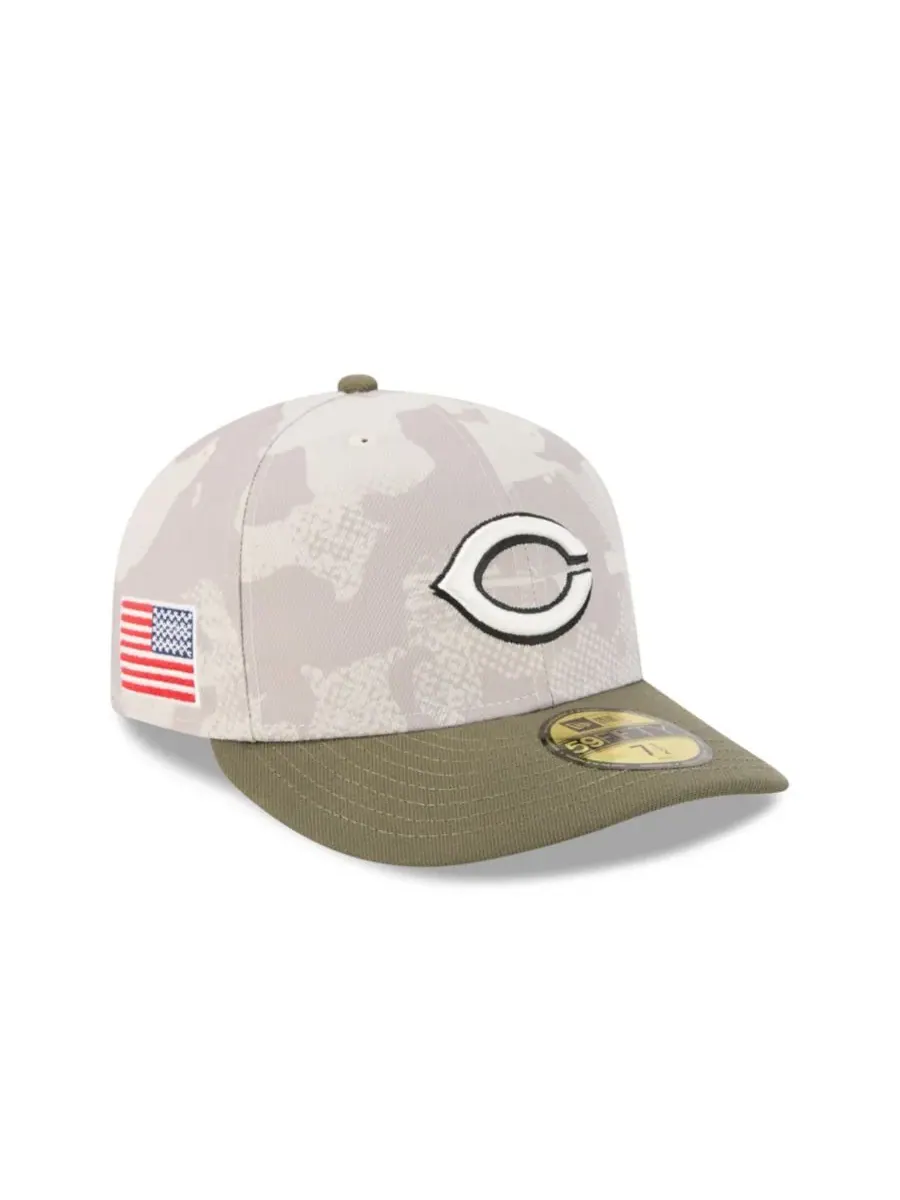 New Era Мужская бейсболка 59FIFTY светло-бежевого/оливкового цвета с символикой команды Cincinnati — изображение 2 из 7