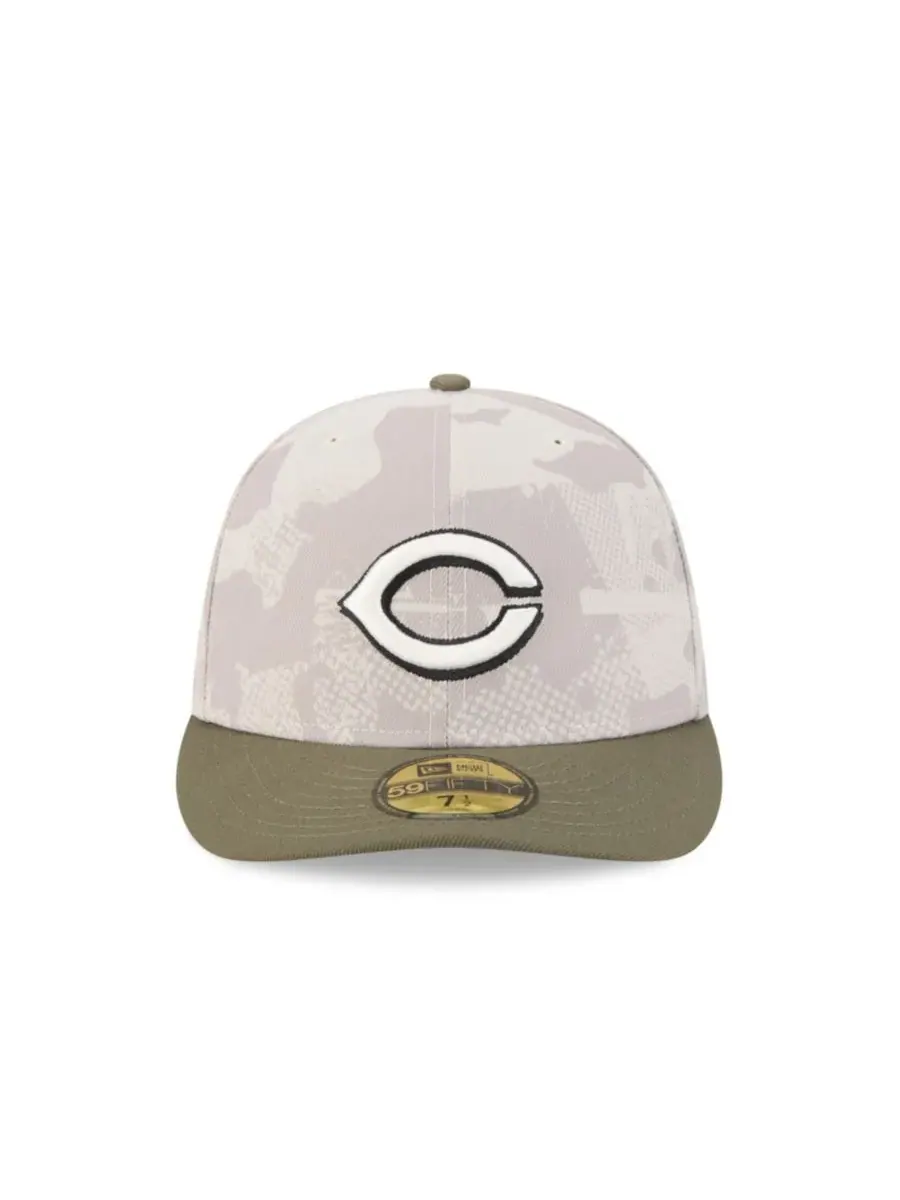 New Era Мужская бейсболка 59FIFTY светло-бежевого/оливкового цвета с символикой команды Cincinnati — изображение 3 из 7