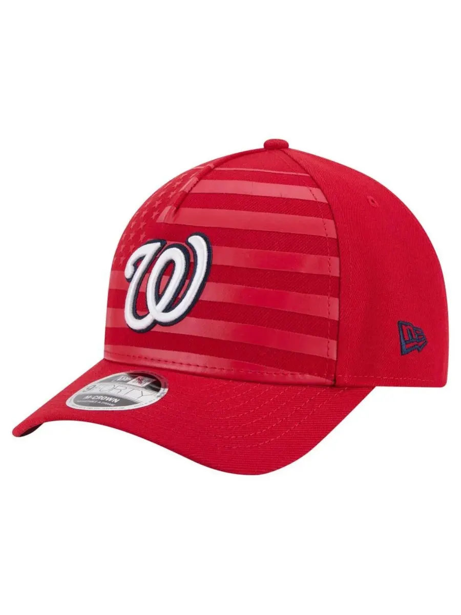 New Era Мужская красная бейсболка Washington Nationals с американским флагом, регулируемая, модель
