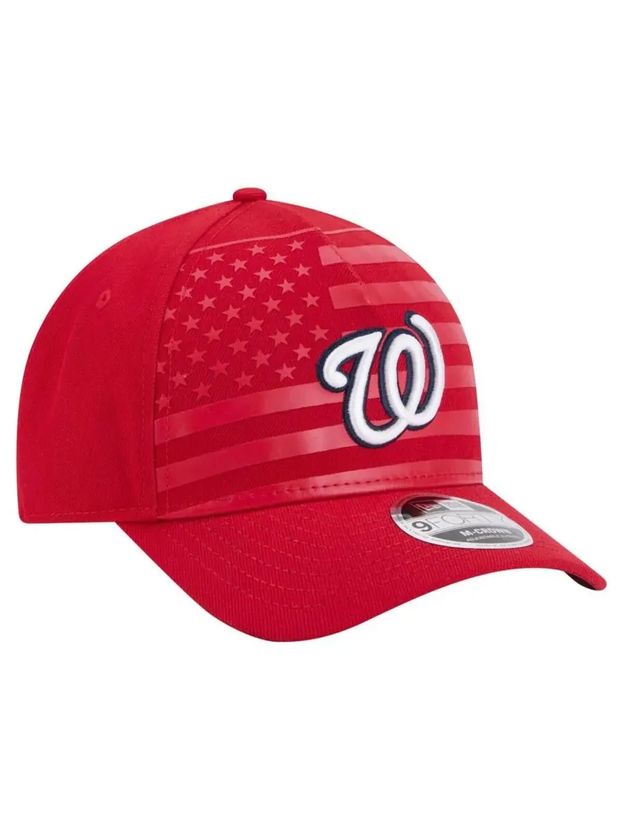 New Era Мужская красная бейсболка Washington Nationals с американским флагом, регулируемая, модель — изображение 4 из 4