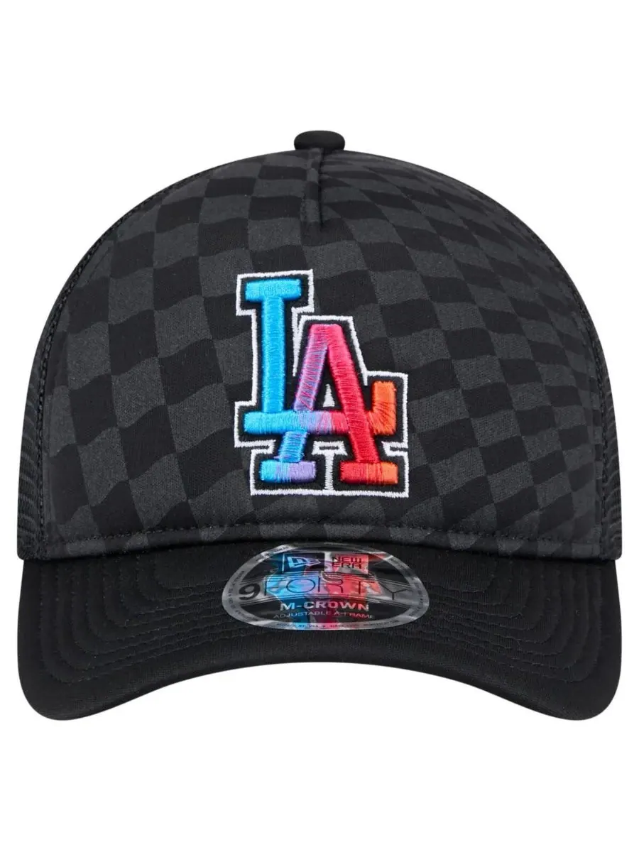 New Era Мужская черная кепка-тракер Los Angeles Dodgers Gradient 9FORTY A-Frame M-Crown с — изображение 5 из 5, черный