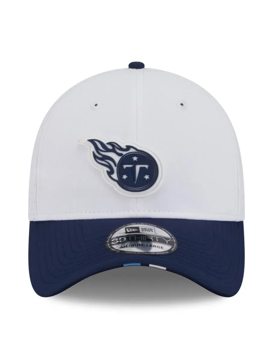 New Era Мужская кепка Tennessee Titans 39THIRTY Flex Hat белого/темно-синего цвета для — изображение 2 из 4