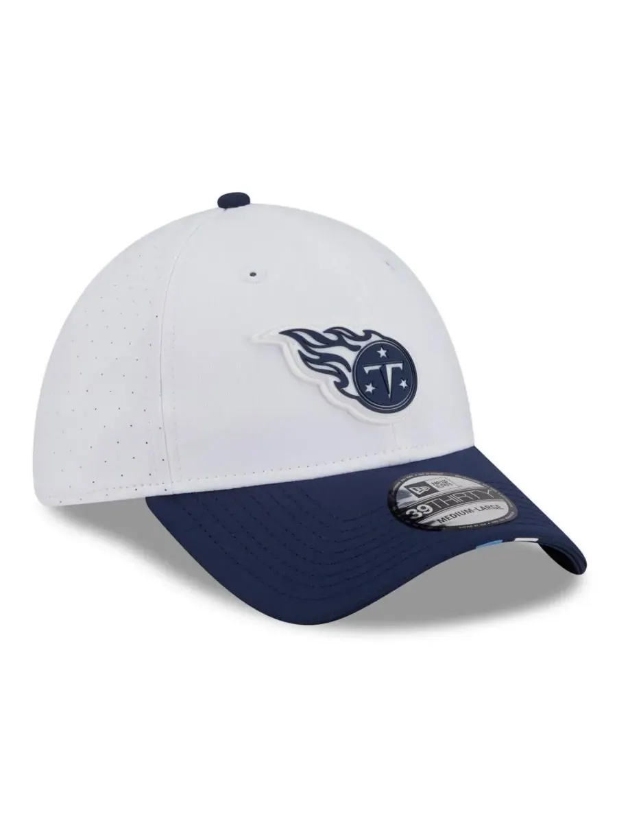 New Era Мужская кепка Tennessee Titans 39THIRTY Flex Hat белого/темно-синего цвета для — изображение 3 из 4