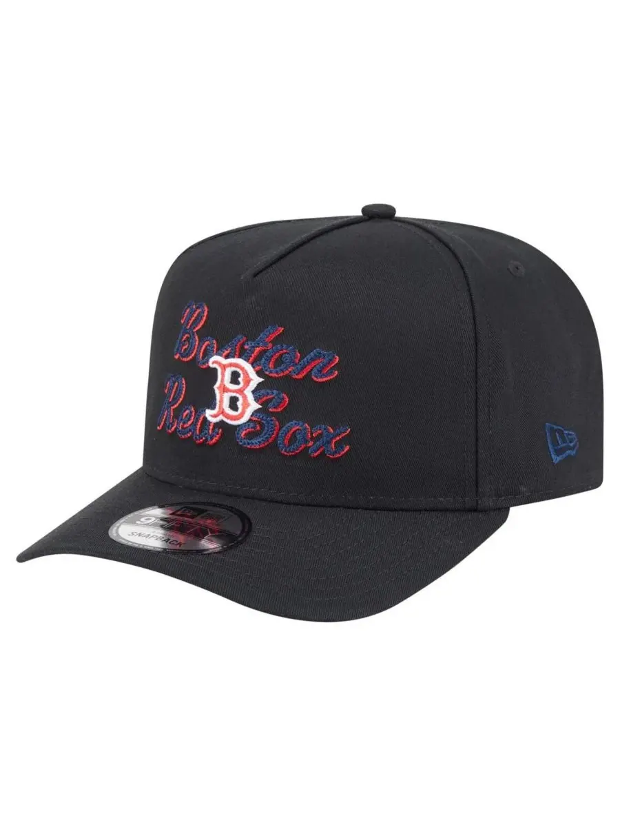 Мужская черная бейсболка Boston Red Sox Chainstitch 9FIFTY A-Frame Snapback New Era