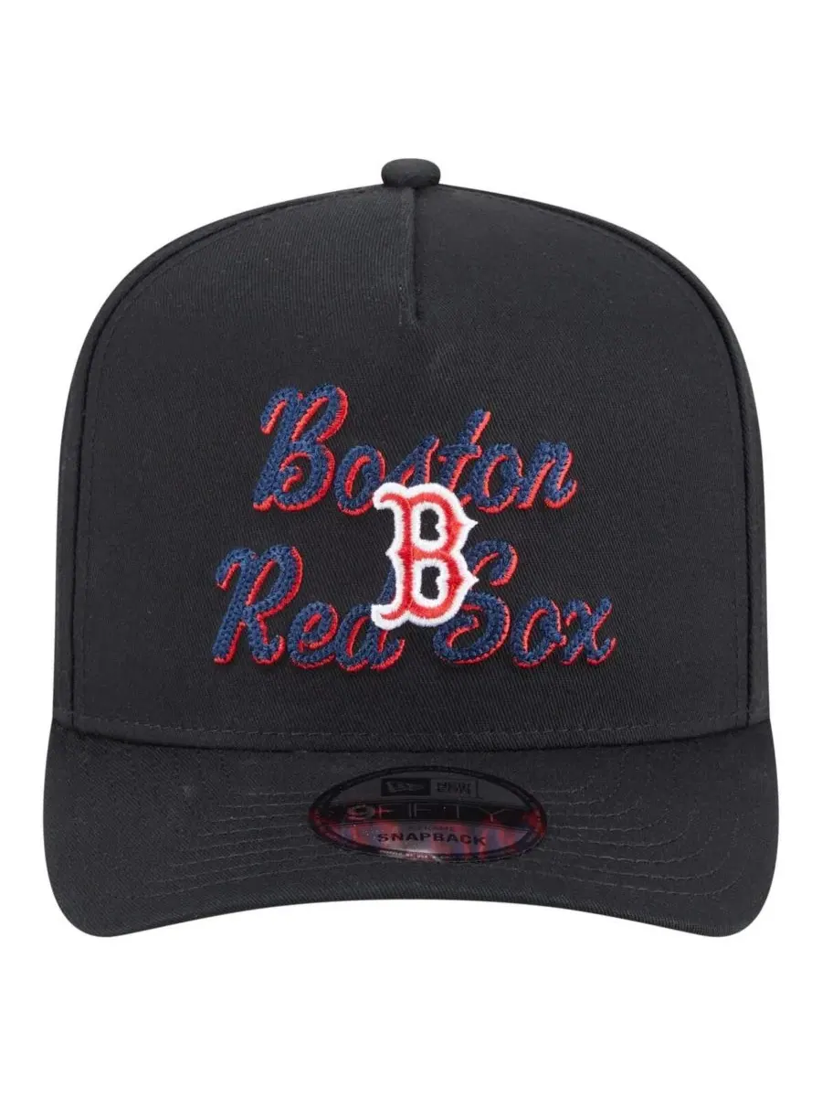 Мужская черная бейсболка Boston Red Sox Chainstitch 9FIFTY A-Frame Snapback New Era — изображение 2 из 4, черный
