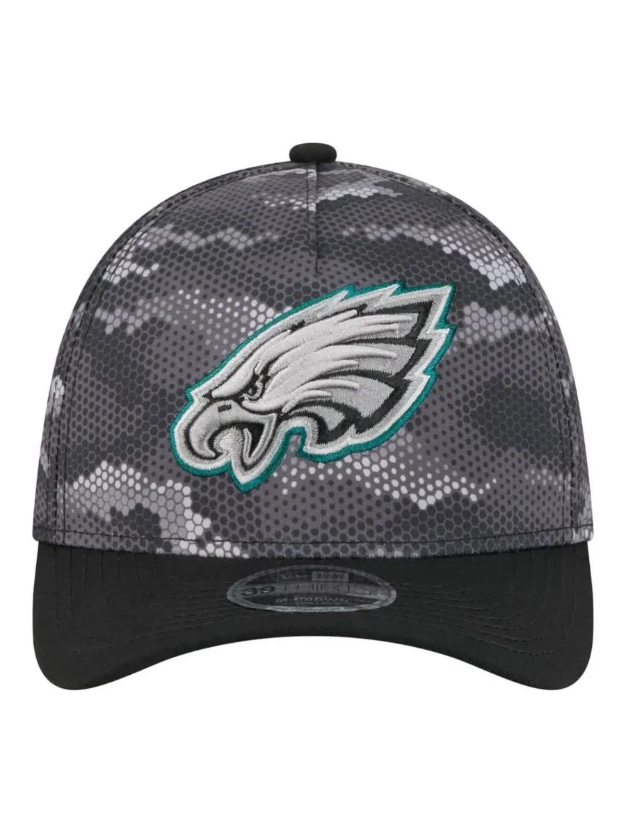 Мужская черная камуфляжная кепка Philadelphia Eagles A-Frame 39THIRTY Flex New Era — изображение 2 из 5, черный
