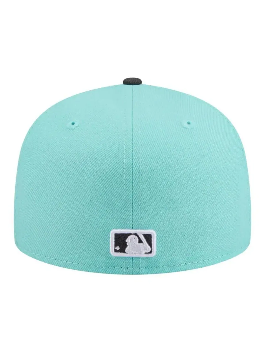 Мужская бирюзово-угольно-серая кепка Houston Astros Two-Tone Color Pack 59FIFTY Fitted Hat New Era — изображение 4 из 5