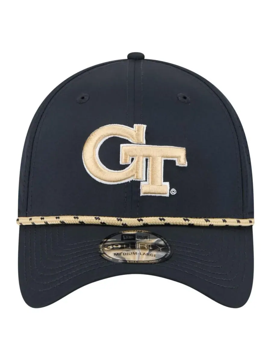 New Era Мужская темно-синяя кепка Georgia Tech Yellow Jackets Rope 39THIRTY Flex Hat — изображение 5 из 5, темно-синий