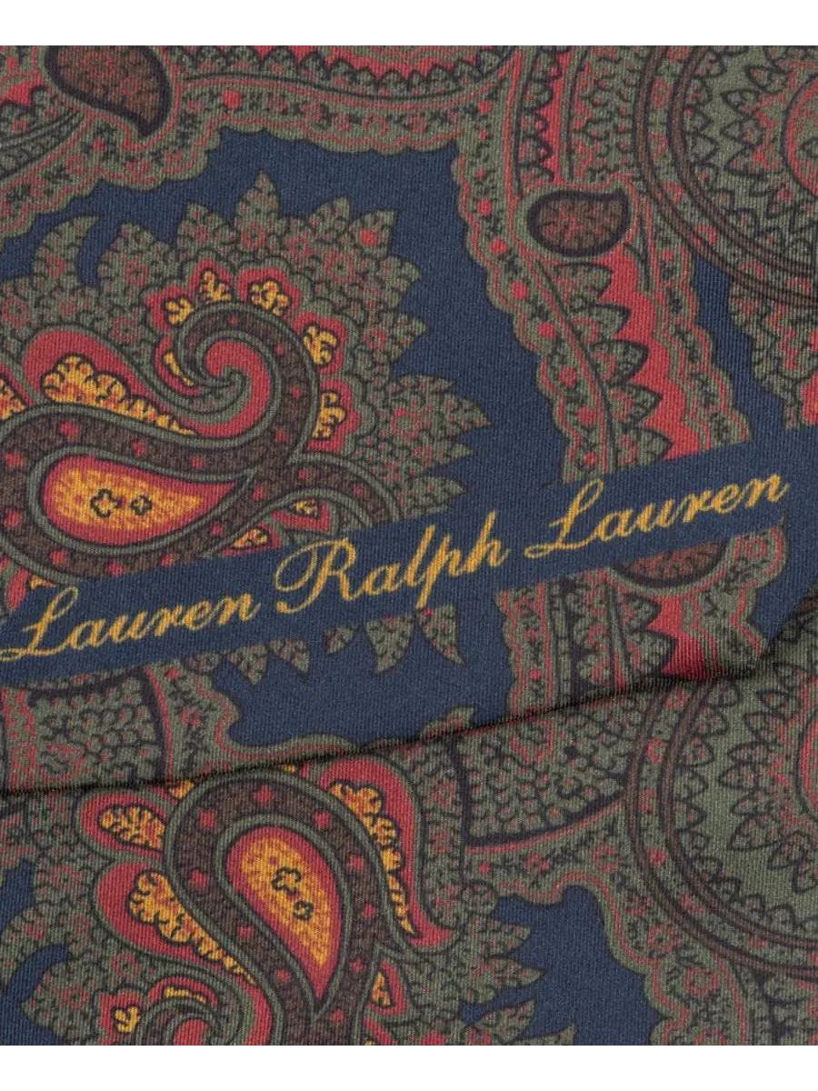 Шелковый шарф Paisley Skinny Scarf Lauren Ralph Lauren — изображение 4 из 4, темно-синий