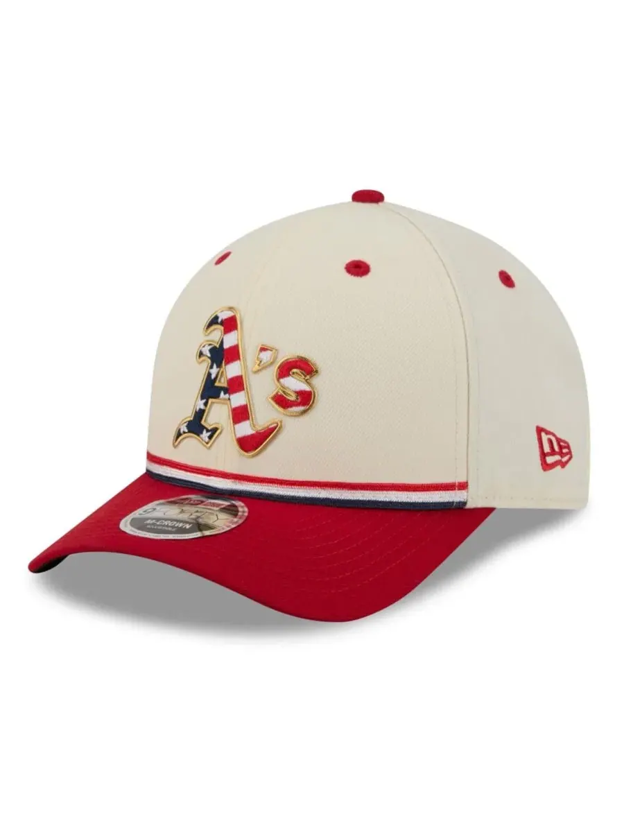Бейсболка New Era 9FORTY M-Crown Adjustable Hat с вышивкой USA 250 — изображение 3 из 5, кремовый красный
