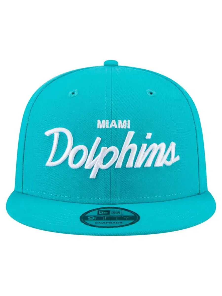 Кепка-снэпбек с высокой тульей, с вышивкой Miami Dolphins New Era — изображение 2 из 7, голубой