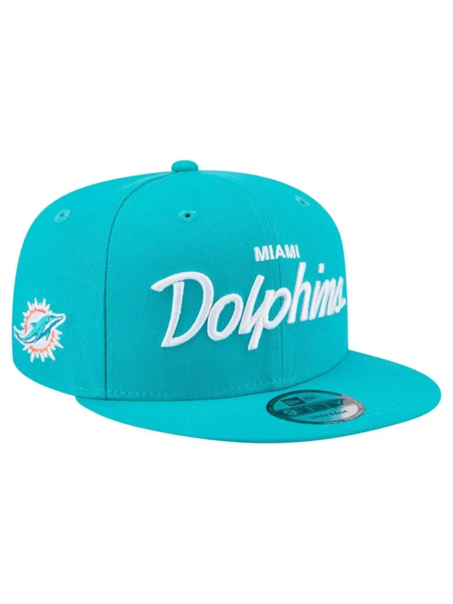 Кепка-снэпбек с высокой тульей, с вышивкой Miami Dolphins New Era — изображение 3 из 7, голубой