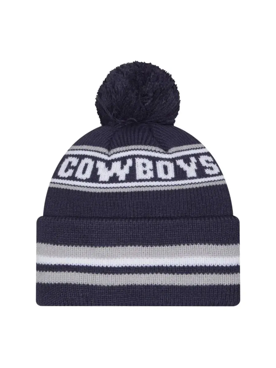 Вязаная шапка с помпоном Classic Cuffed Pom New Era — изображение 3 из 3, темно-синий