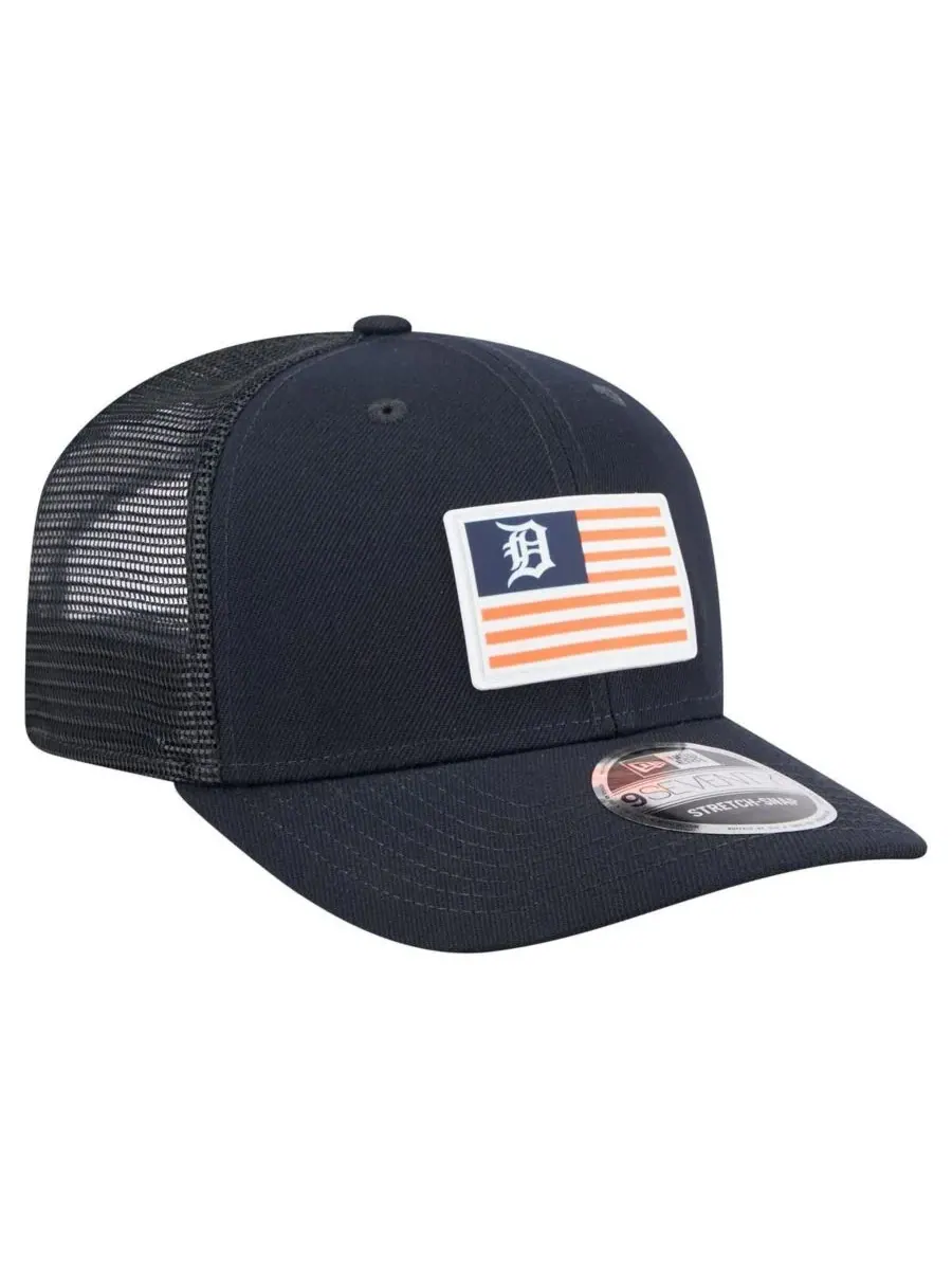 New Era Мужская темно-синяя кепка Detroit Tigers Flag 9SEVENTY с эластичными застежками — изображение 3 из 4, темно-синий