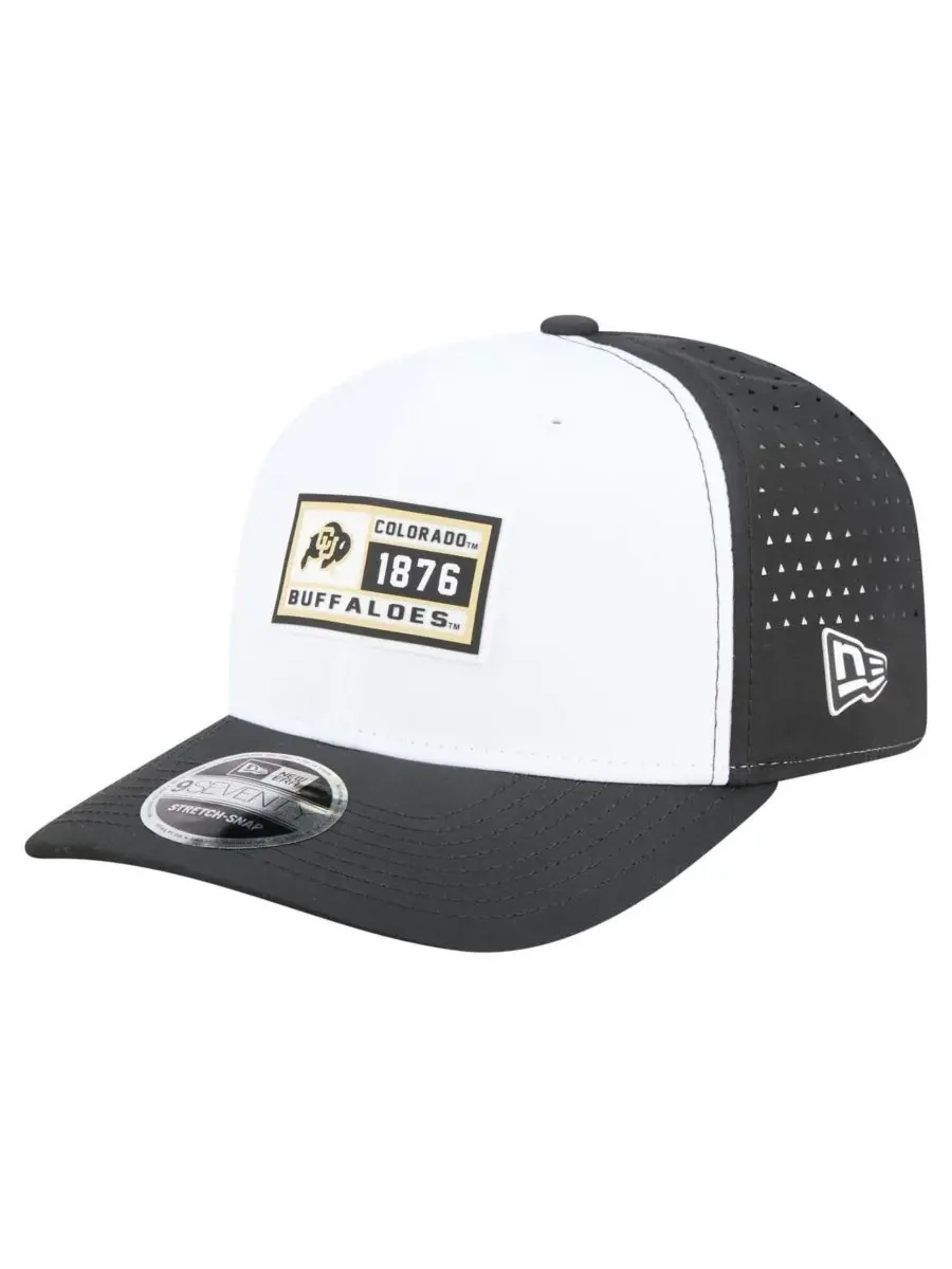 New Era Мужская бело-черная кепка Colorado Buffaloes с перфорированной нашивкой, регулируемая по