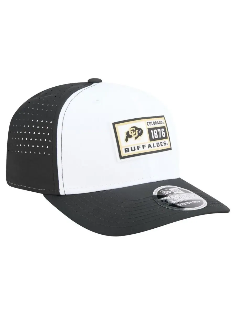 New Era Мужская бело-черная кепка Colorado Buffaloes с перфорированной нашивкой, регулируемая по — изображение 4 из 5