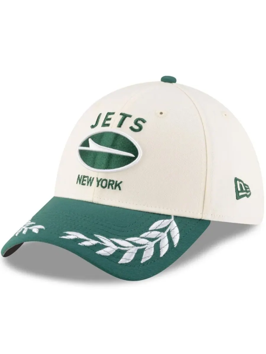 New Era Мужская кепка New York Jets 39THIRTY Flex кремового/зеленого цвета с символикой драфта НФЛ