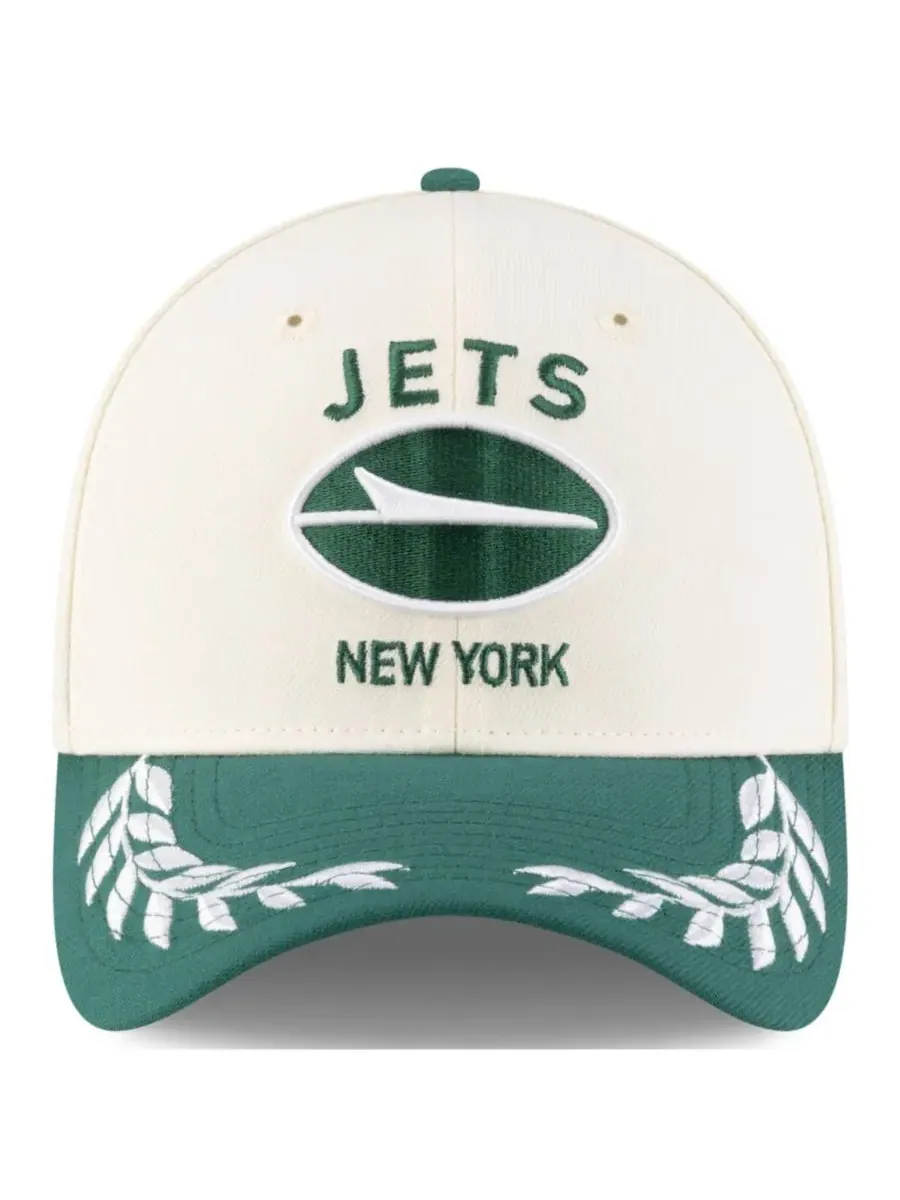 New Era Мужская кепка New York Jets 39THIRTY Flex кремового/зеленого цвета с символикой драфта НФЛ — изображение 4 из 5