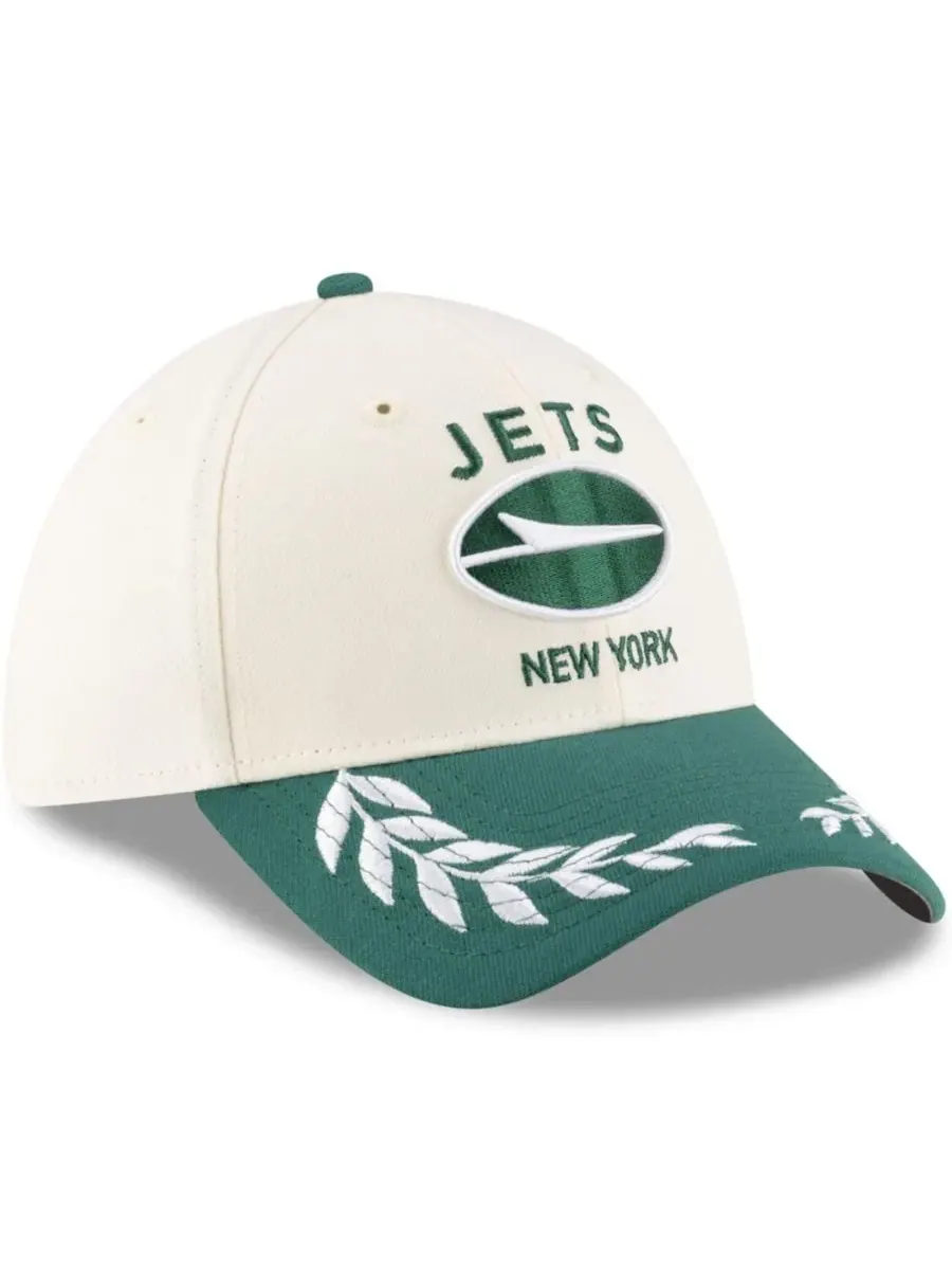New Era Мужская кепка New York Jets 39THIRTY Flex кремового/зеленого цвета с символикой драфта НФЛ — изображение 5 из 5