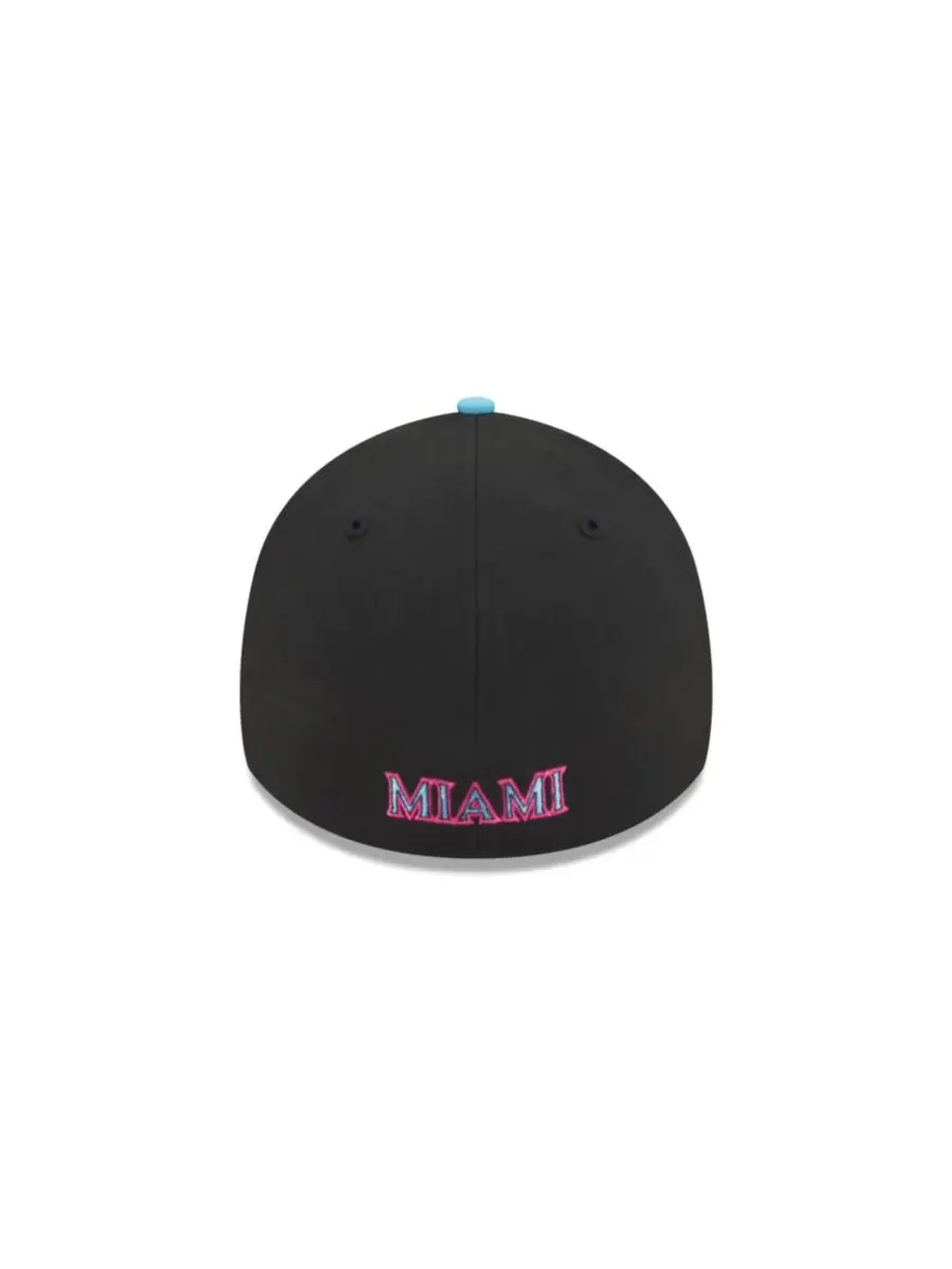 New Era Мужская черная кепка Miami Marlins 2025 City Connect 39THIRTY Flex — изображение 5 из 6, черный