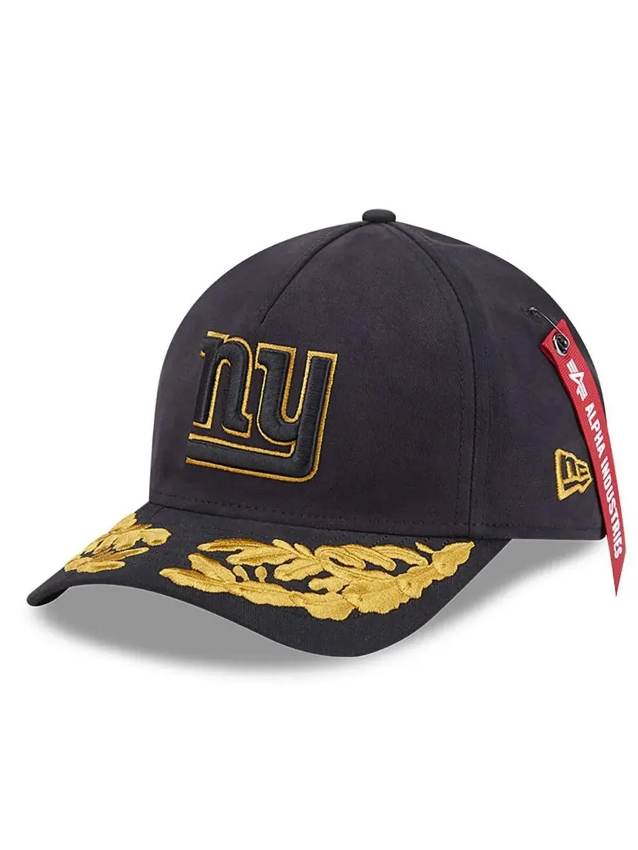 New Era Мужская черная регулируемая кепка Alpha Industries New York Giants A-Frame 9FORTY