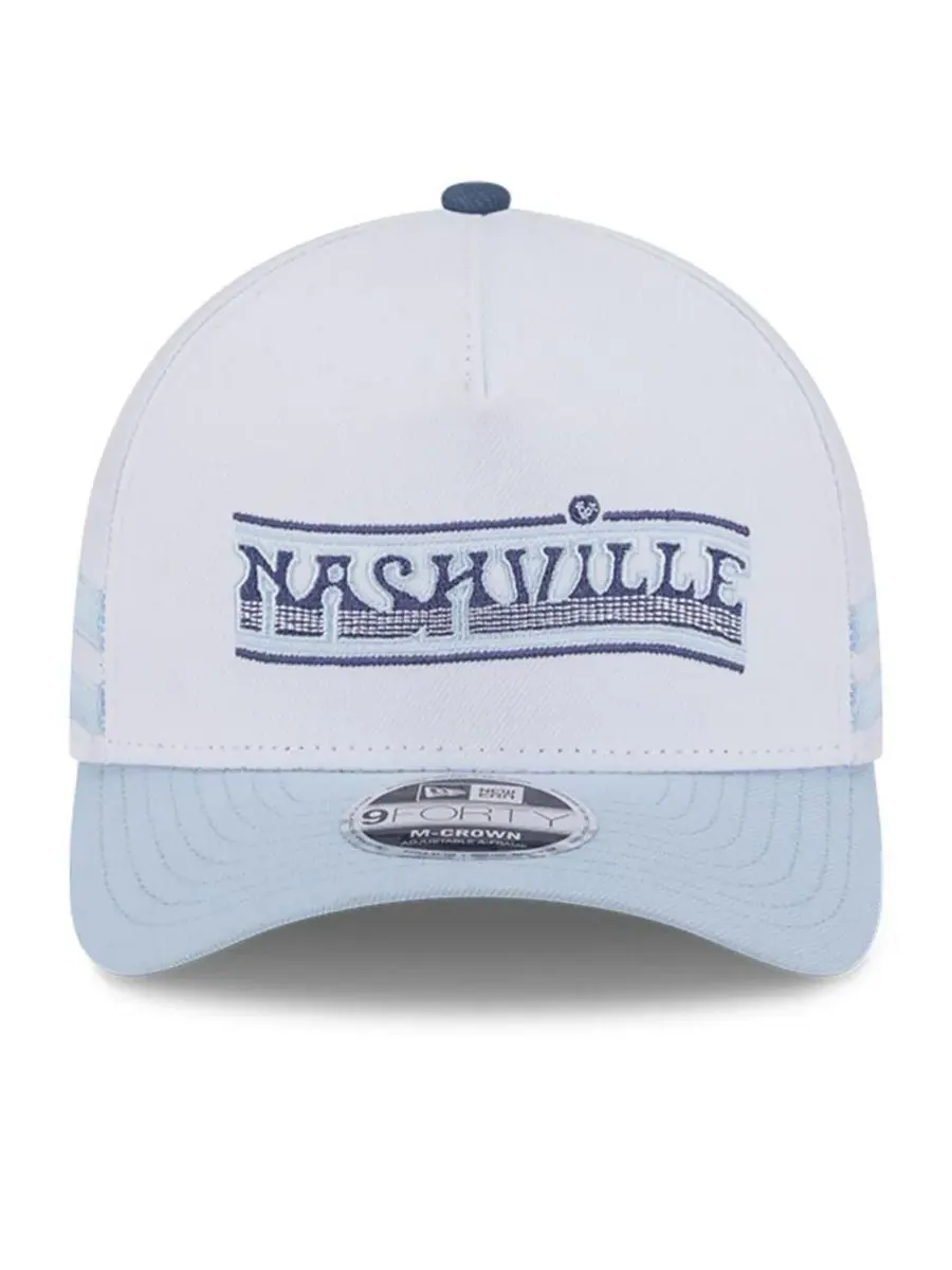 New Era Мужская белая/светло-голубая кепка Nashville SC 2025 Hook 9FORTY с регулируемой высотой — изображение 2 из 4, белый