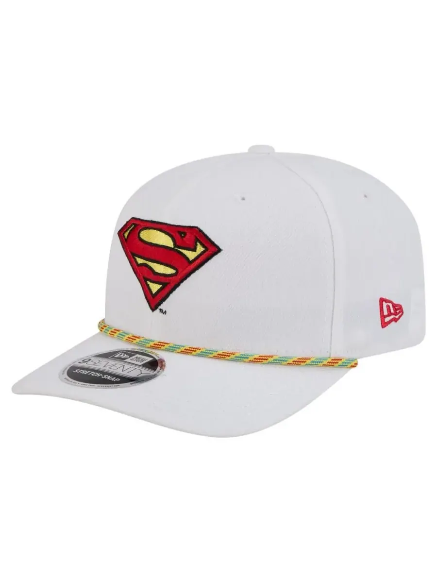 New Era Мужская белая кепка Superman Rope 9SEVENTY с регулируемой застежкой-липучкой