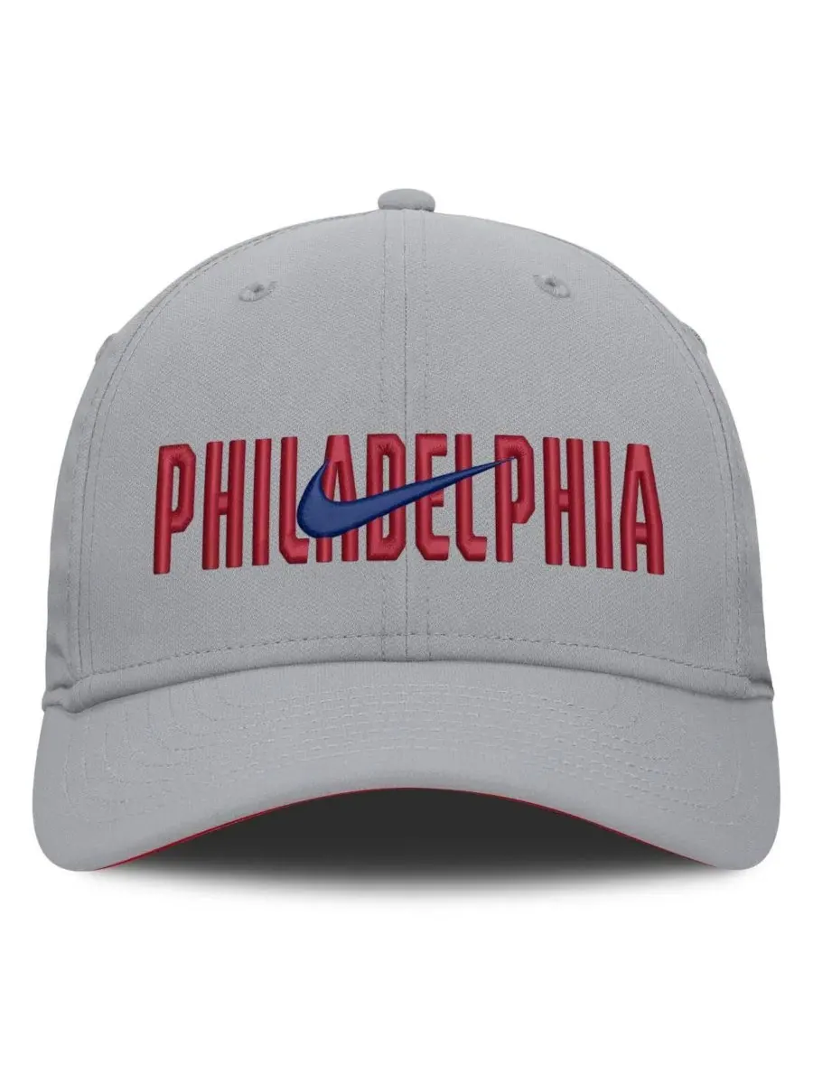 Кепка Nike Philadelphia Phillies Primetime Rise Dri-FIT Flex — изображение 2 из 5, серый