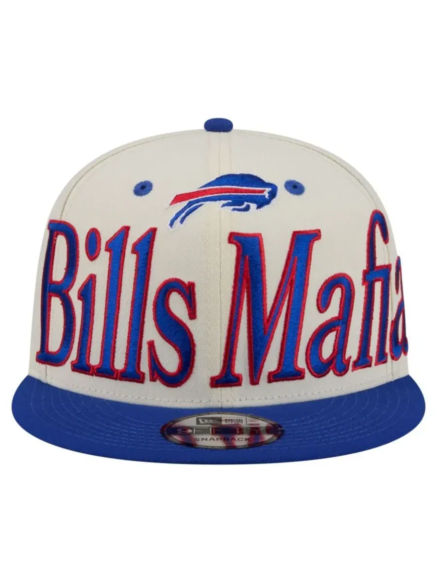 Кепка-снэпбек с вышивкой Buffalo Bills, модель Bills Mafia Oversized Slogan New Era — изображение 5 из 5, бежевый
