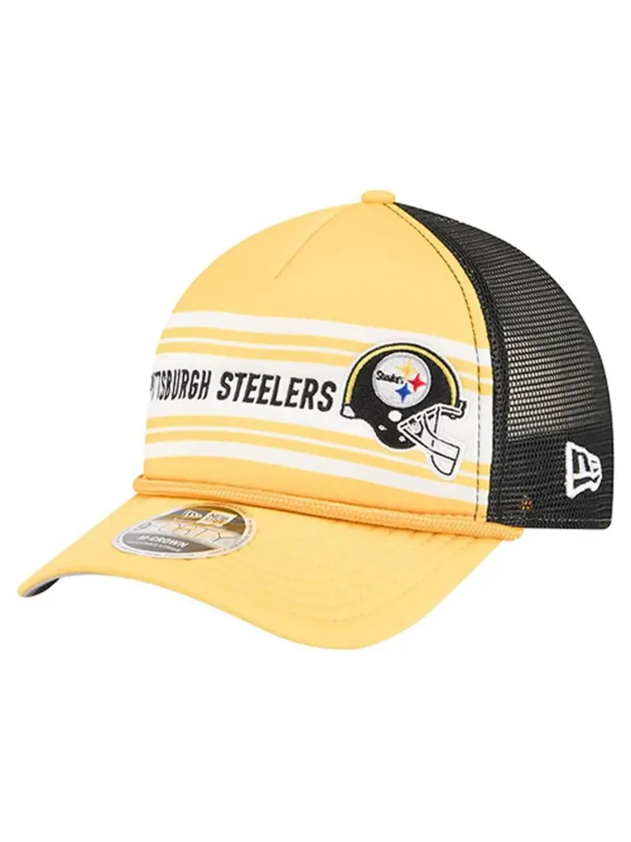 Мужская золотистая регулируемая бейсболка Pittsburgh Steelers Linear A-Frame 9FORTY New Era