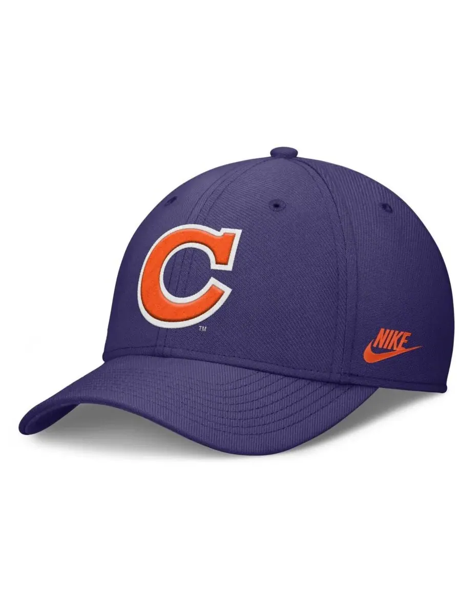 Nike Мужская фиолетовая кепка Clemson Tigers Rise Academic Dri-FIT Flex