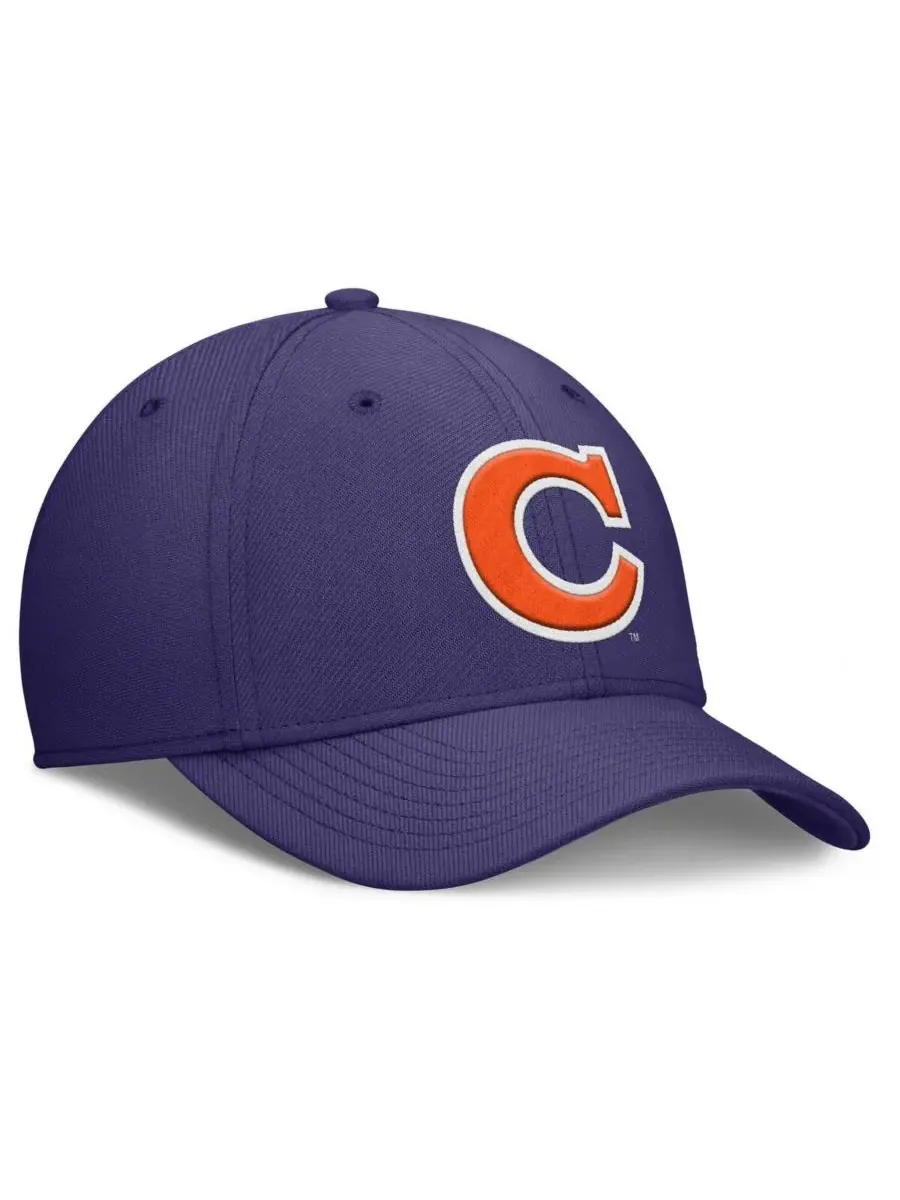 Nike Мужская фиолетовая кепка Clemson Tigers Rise Academic Dri-FIT Flex — изображение 3 из 4, фиолетовый