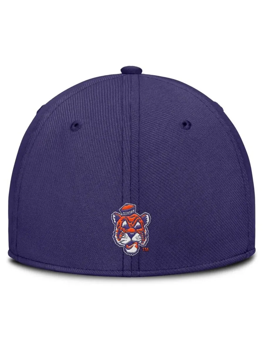 Nike Мужская фиолетовая кепка Clemson Tigers Rise Academic Dri-FIT Flex — изображение 4 из 4, фиолетовый