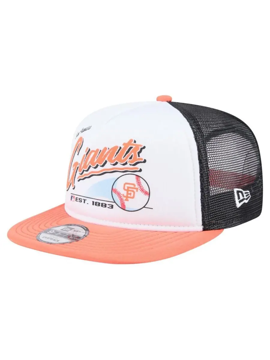 New Era Мужская белая/оранжевая ретро-бейсболка San Francisco Giants с надписью 9FIFTY