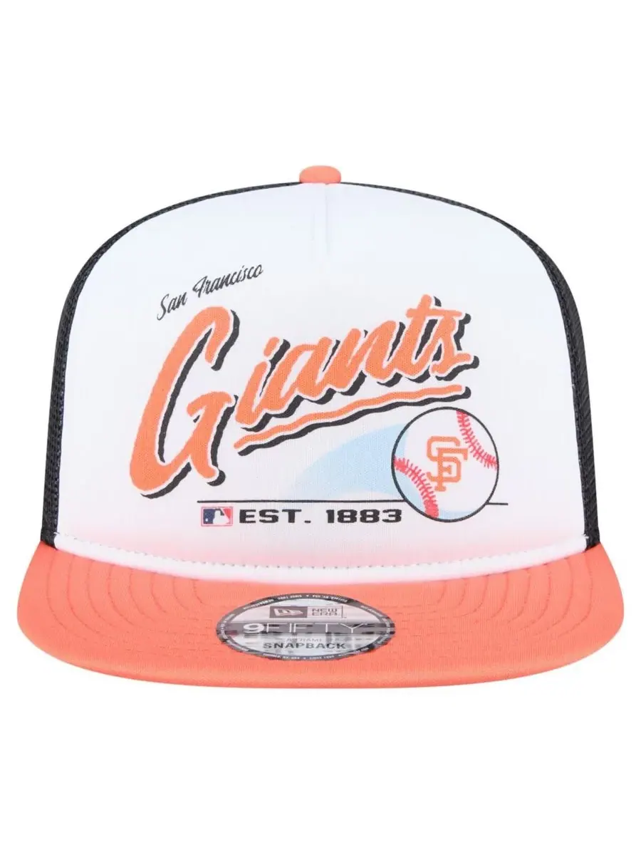 New Era Мужская белая/оранжевая ретро-бейсболка San Francisco Giants с надписью 9FIFTY — изображение 2 из 4, белый оранжевый