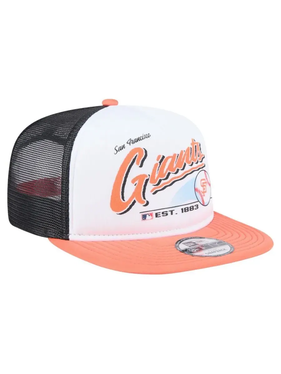 New Era Мужская белая/оранжевая ретро-бейсболка San Francisco Giants с надписью 9FIFTY — изображение 3 из 4, белый оранжевый