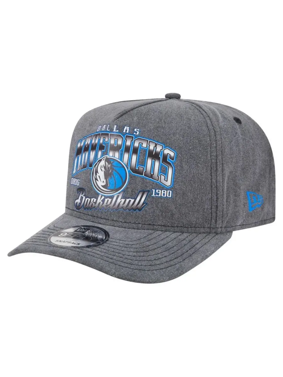 New Era Мужская бейсболка Dallas Mavericks Throwback Washed Pre-Curved 9FIFTY Snapback угольного