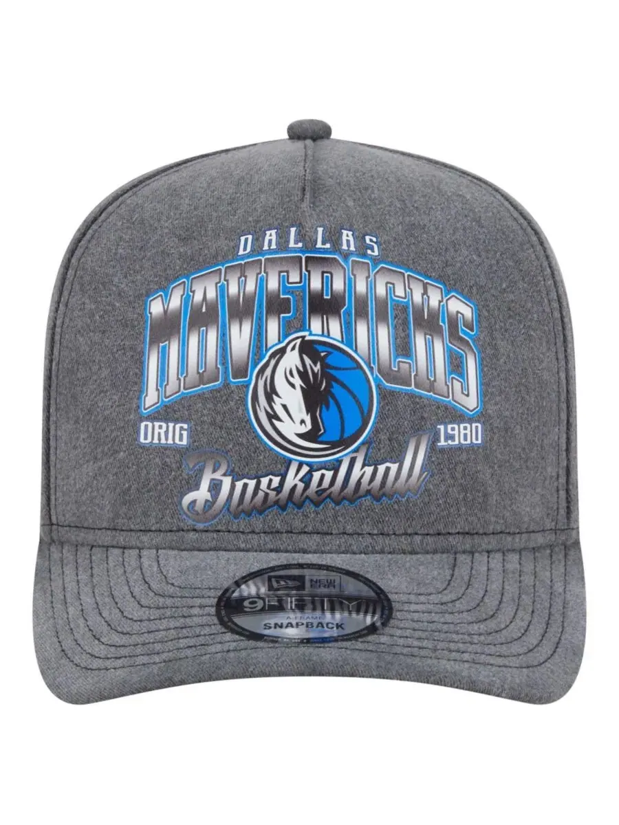 New Era Мужская бейсболка Dallas Mavericks Throwback Washed Pre-Curved 9FIFTY Snapback угольного — изображение 2 из 4