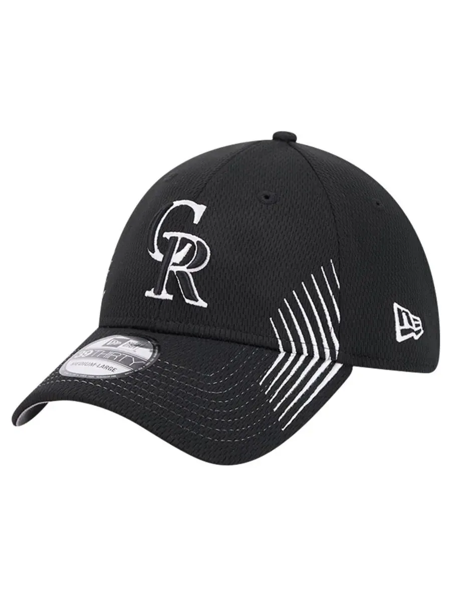 New Era Мужская черная кепка Colorado Rockies Active Dash Mark 39THIRTY Flex