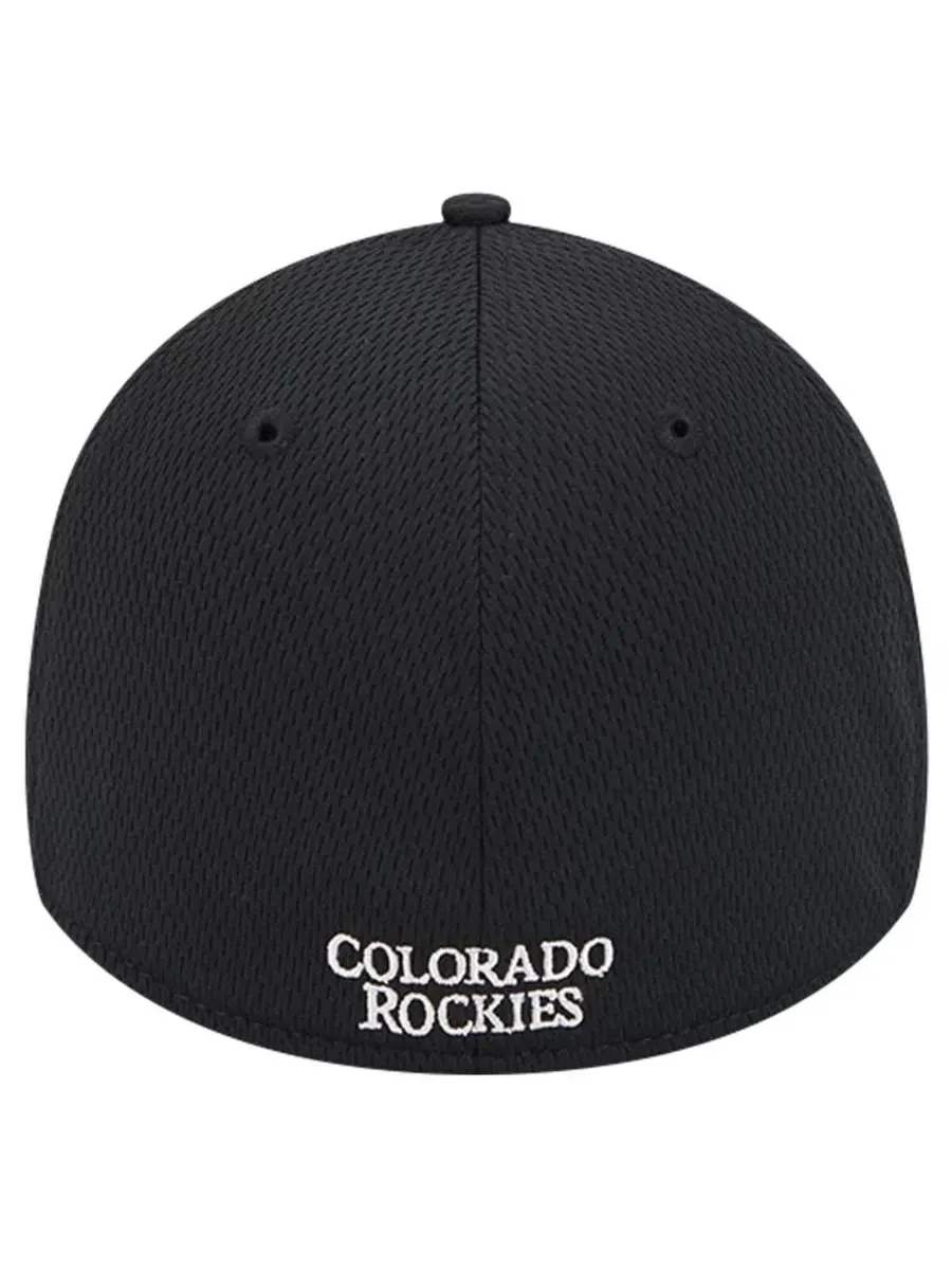 New Era Мужская черная кепка Colorado Rockies Active Dash Mark 39THIRTY Flex — изображение 2 из 4, черный