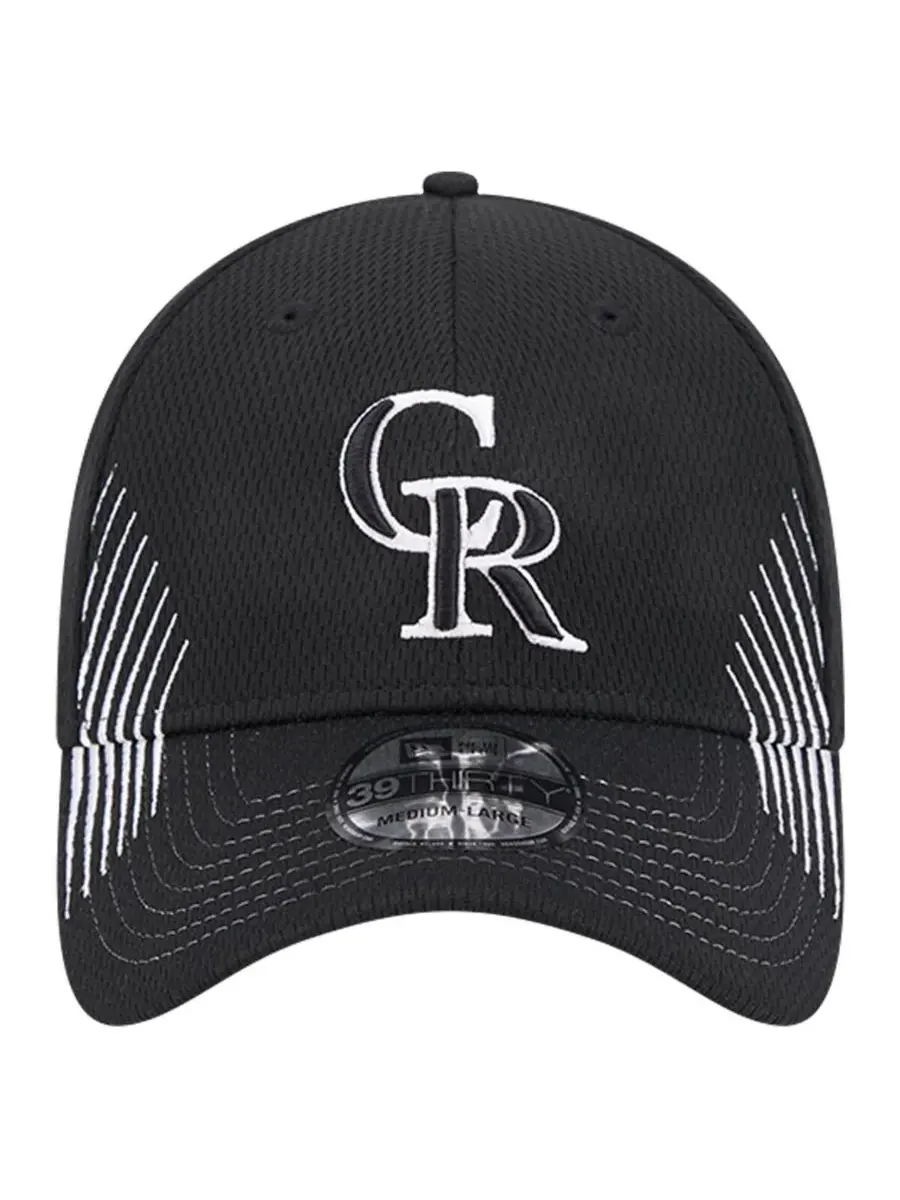 New Era Мужская черная кепка Colorado Rockies Active Dash Mark 39THIRTY Flex — изображение 4 из 4, черный