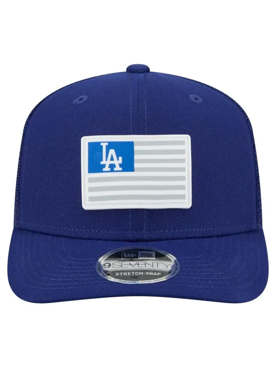 Мужская бейсболка Royal Los Angeles Dodgers Flag 9SEVENTY COOLERA с эластичными застежками New Era — изображение 2 из 4