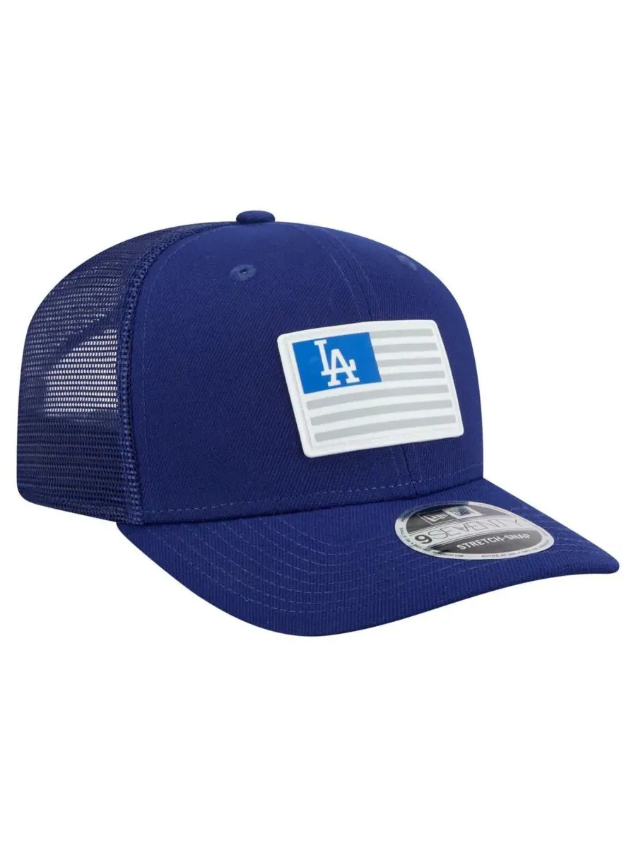 Мужская бейсболка Royal Los Angeles Dodgers Flag 9SEVENTY COOLERA с эластичными застежками New Era — изображение 3 из 4
